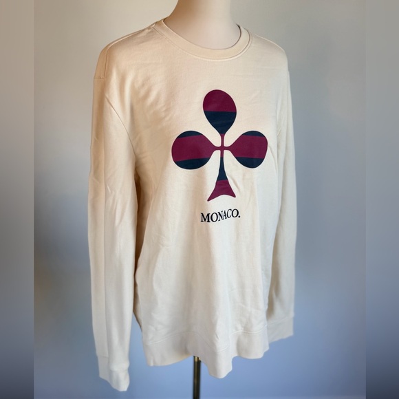 Club Monaco Tops - Club Monaco Monaco Graphic Sweatshirt Cream Women’s L / Men’s M Unisex NWT